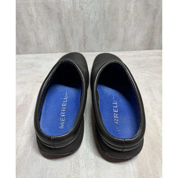 Merrell Shoes Womens Size 9.5 Black Leather Jungle Primo Slip On Clog Mule - Picture 8 of 9